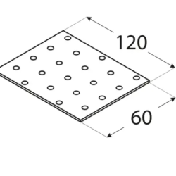 Placa perforata pentru lemn zincata 60x120x2,0 mm PP29-4429 Domax