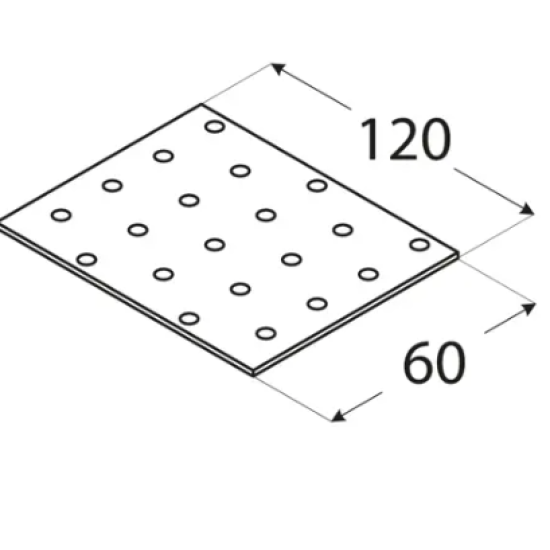 Placa perforata pentru lemn zincata 60x120x2,0 mm PP29-4429 Domax