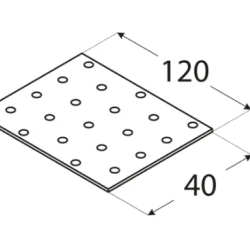Placa perforata pentru lemn zincata 120x40x2,0 mm PP3-4403 Domax