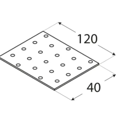 Placa perforata pentru lemn zincata 120x40x2,0 mm PP3-4403 Domax