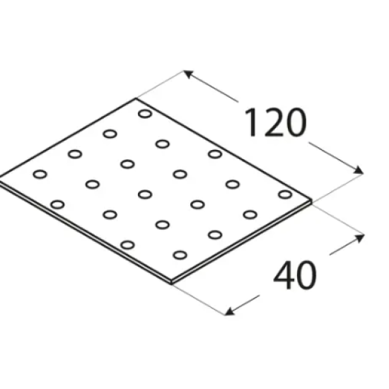 Placa perforata pentru lemn zincata 120x40x2,0 mm PP3-4403 Domax