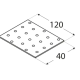 Placa perforata pentru lemn zincata 120x40x2,0 mm PP3-4403 Domax