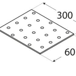 Placa perforata pentru lemn zincata 60x300x2,0 mm PP30-4430 Domax