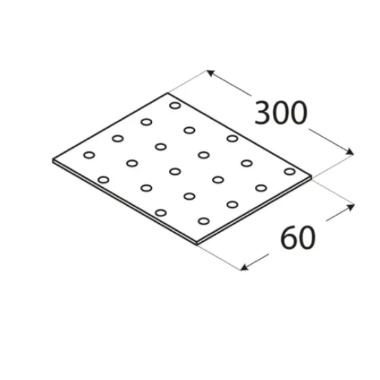 Placa perforata pentru lemn zincata 60x300x2,0 mm PP30-4430 Domax