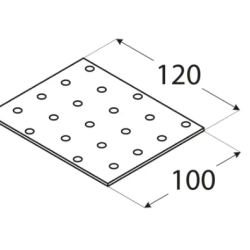 Placa perforata pentru lemn zincata 100x120x2,0 mm PP31-4431 Domax