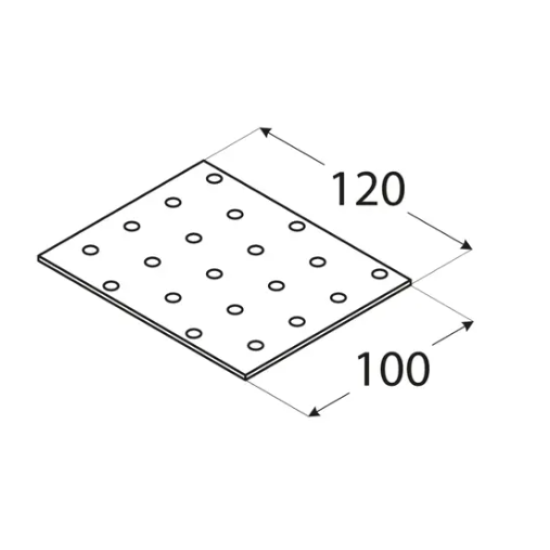 Placa perforata pentru lemn zincata 100x120x2,0 mm PP31-4431 Domax