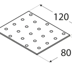 Placa perforata pentru lemn zincata 80x120x2,0 mm PP33-4433 Domax