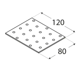 Placa perforata pentru lemn zincata 80x120x2,0 mm PP33-4433 Domax