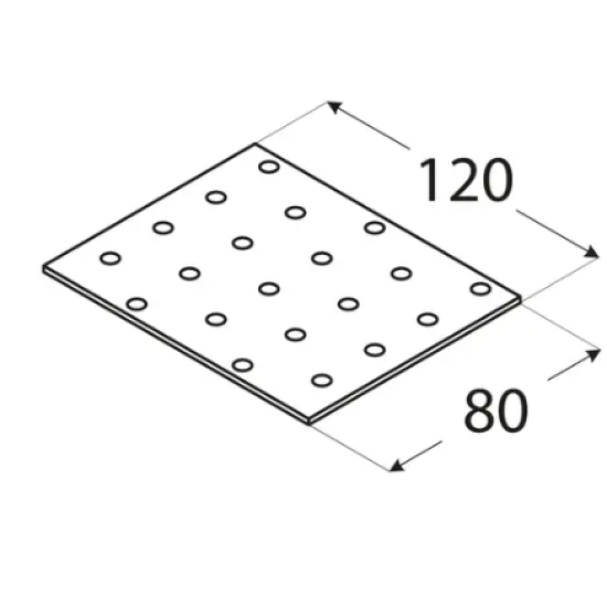 Placa perforata pentru lemn zincata 80x120x2,0 mm PP33-4433 Domax