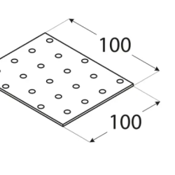 Placa perforata pentru lemn zincata 100x100x2,0 mm PP35-4435 Domax
