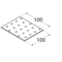 Placa perforata pentru lemn zincata 100x100x2,0 mm PP35-4435 Domax