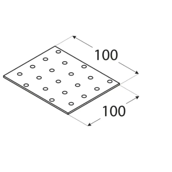 Placa perforata pentru lemn zincata 100x100x2,0 mm PP35-4435 Domax