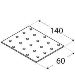 Placa perforata pentru lemn zincata 140x60x2,0 mm PP5-4405 Domax
