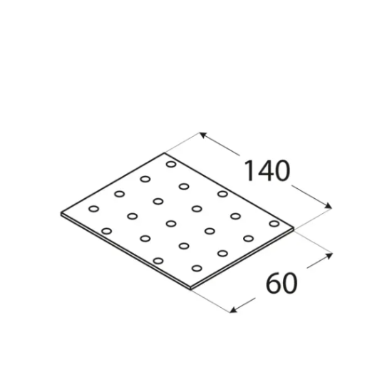 Placa perforata pentru lemn zincata 140x60x2,0 mm PP5-4405 Domax