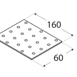 Placa perforata pentru lemn zincata 160x60x2,0 mm PP6-4406 Domax