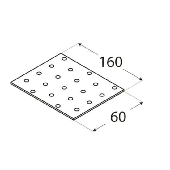 Placa perforata pentru lemn zincata 160x60x2,0 mm PP6-4406 Domax
