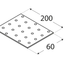 Placa perforata pentru lemn zincata 200x60x2,0 mm PP7-4407 Domax