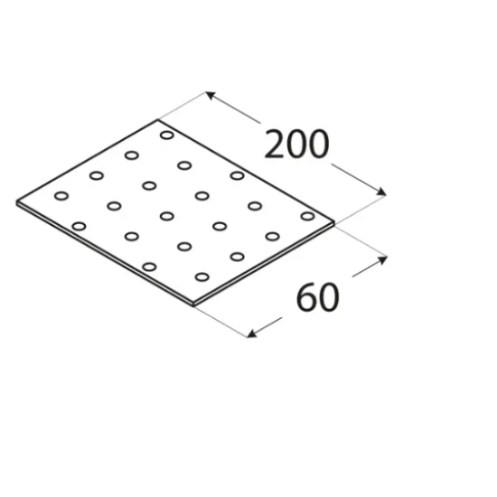 Placa perforata pentru lemn zincata 200x60x2,0 mm PP7-4407 Domax