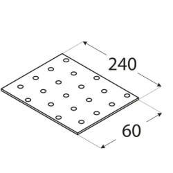 Placa perforata pentru lemn zincata 240x60x2,0 mm PP8-4408 Domax