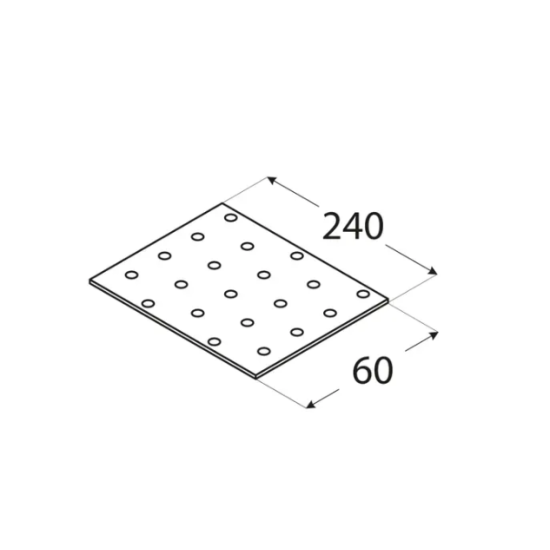 Placa perforata pentru lemn zincata 240x60x2,0 mm PP8-4408 Domax