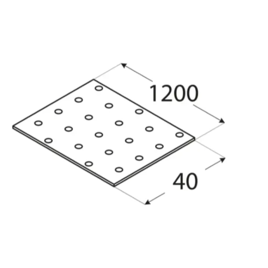 Placa perforata pentru lemn zincata 40x1200x2,0 mm PP91-4391 Domax