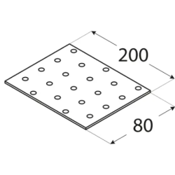 Placa perforata pentru lemn zincata 200x80x2,0 mm PP9-4409 Domax