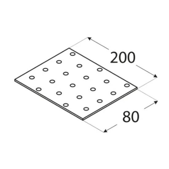 Placa perforata pentru lemn zincata 200x80x2,0 mm PP9-4409 Domax