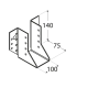 Papuc grinda tip A pentru constructii din lemn zincat 100x140x75x2,0 mm WB30-4530 Domax