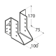 Papuc grinda tip A pentru constructii din lemn zincat 100x170x75x2,0 mm WB31-4531 Domax