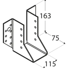 Papuc grinda tip A pentru constructii din lemn zincat 115x163x75x2,0 mm WB33-4533 Domax