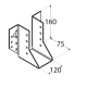 Papuc de grinda tip A pentru constructii din lemn zincat 120x160x75x2,0 mm WB35-4535 Domax