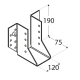 Papuc de grinda tip A pentru constructii din lemn zincat 120x190x75x2,0 mm WB36-4536 Domax