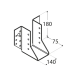 Papuc de grinda tip A pentru constructii din lemn zincat 140x180x75x2,0 mm WB37-4537 Domax