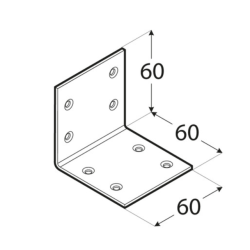 Coltar lat pentru constructii din lemn zincat 60x60x60x2,0 mm KSO3-40134 Domax
