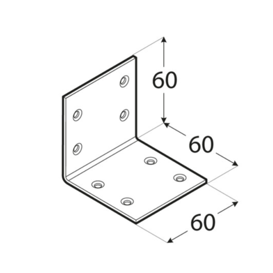Coltar lat pentru constructii din lemn zincat 60x60x60x2,0 mm KSO3-40134 Domax