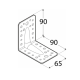 Coltar perforat ranforsat pentru lemn zincat 90x90x65x1,5 mm KPS1-40212 Domax