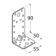 Coltar perforat ranforsat pentru lemn zincat 90x50x55x2,5 mm KP3-4023 Domax
