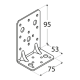 Coltar perforat ranforsat pentru lemn zincat 95x53x75x2,5 mm KPK12-40412 Domax