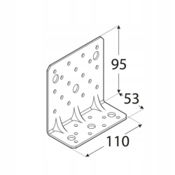 Coltar perforat ranforsat pentru lemn zincat 95x53x110x2,5 mm KPK13-40413 Domax