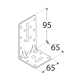 Coltar perforat ranforsat pentru lemn zincat 95x65x65x2,5 mm KPK21-40421 Domax
