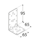 Coltar perforat ranforsat pentru lemn zincat 95x65x65x2,5 mm KPK22-40422 Domax