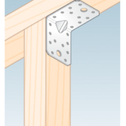 Coltar perforat ranforsat pentru lemn zincat 70x70x55x1,5 mm KPS4-40242 Domax