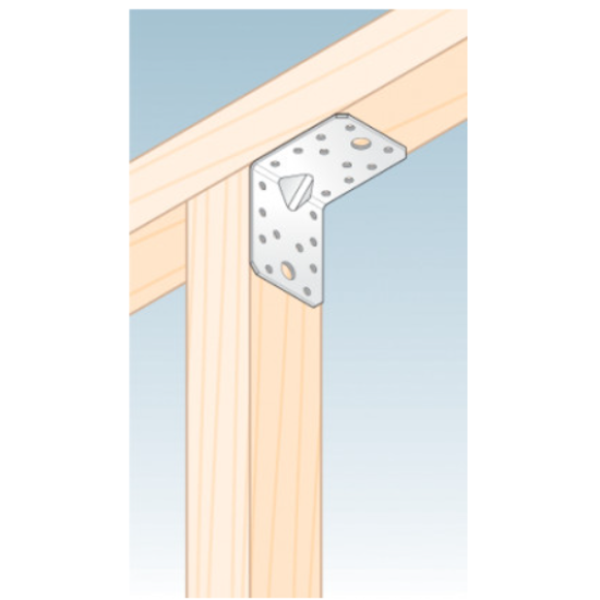 Coltar perforat ranforsat pentru lemn zincat 70x70x55x1,5 mm KPS4-40242 Domax