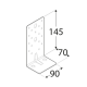 Coltar perforat ranforsat pentru lemn zincat 145x70x90x2,5 mm KP8-4028 Domax