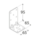 Coltar perforat ranforsat pentru lemn zincat 95x65x65x2,5 mm KPK33-40433 Domax