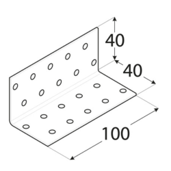 Coltar perforat pentru lemn zincat 40x40x100x2,0 mm KM14-4114 Domax