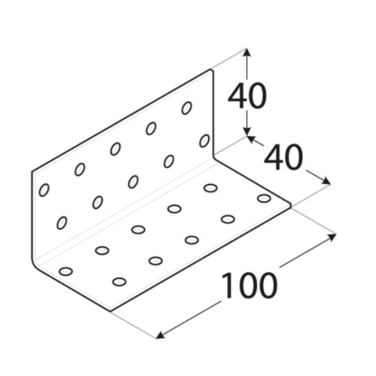 Coltar perforat pentru lemn zincat 40x40x100x2,0 mm KM14-4114 Domax