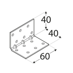 Coltar perforat ranforsat pentru lemn zincat 40x40x60x1,5 mm KMP2-4132 Domax