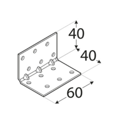 Coltar perforat ranforsat pentru lemn zincat 40x40x60x1,5 mm KMP2-4132 Domax