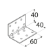 Coltar perforat ranforsat pentru lemn zincat 40x40x60x1,5 mm KMP2-4132 Domax